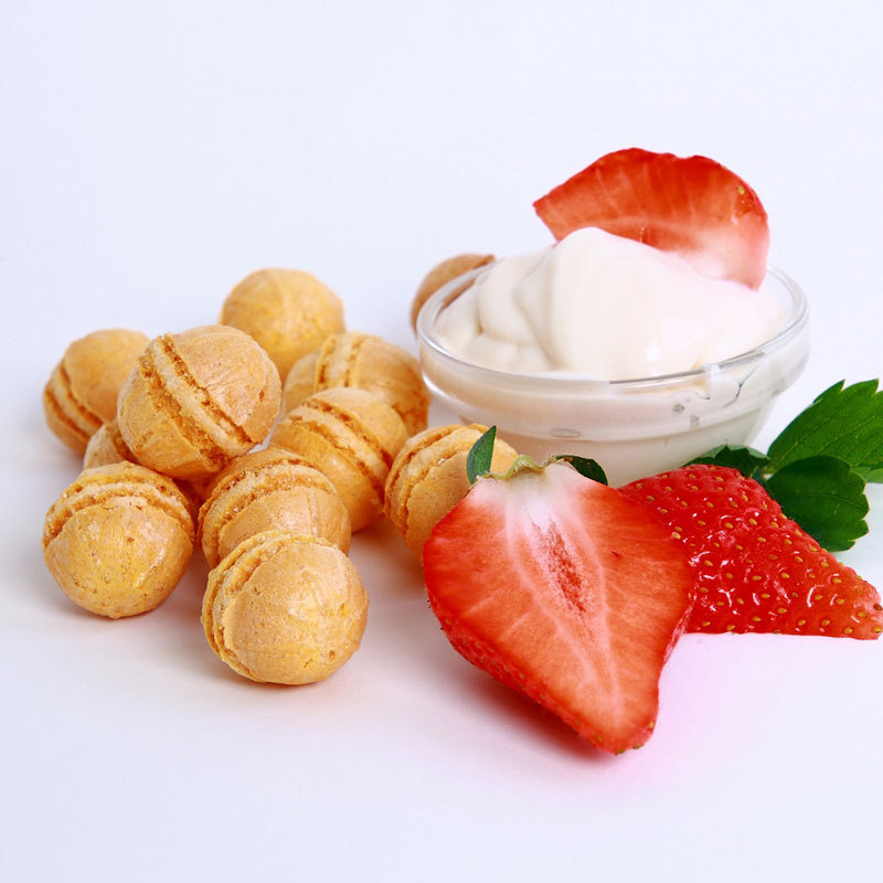 Waffelbällchen Erdbeere Joghurt