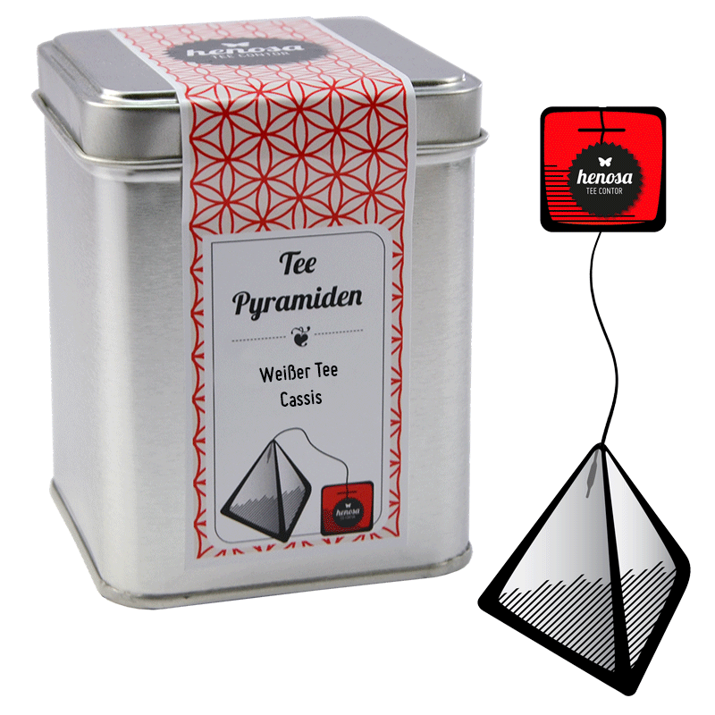 Weißer Tee Cassis Pyramiden